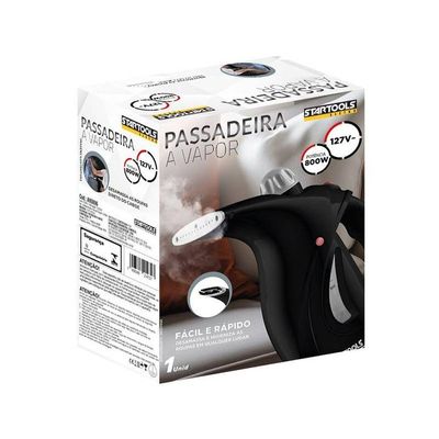 Passadeira à Vapor 110V Preto Desamassa Direto No Cabide