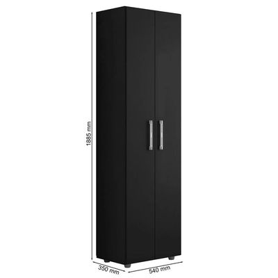 Multiuso 2 Portas 4 Prateleiras Breatriz 190cm Ajl Móveis Preto