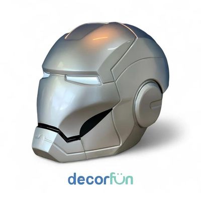 Luminária De Mesa Capacete Homem De Ferro Laqueado Cromo