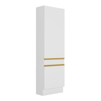 Paneleiro 2 Portas 62cm Com Rodapé Veneza Multimóveis V2121 Branco/dourado Branco/dourado