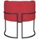 Kit 2 Poltronas Dália Luxo Moderna Estofada Design Sofisticado Com Base De Ferro Preto Suede Vermelho