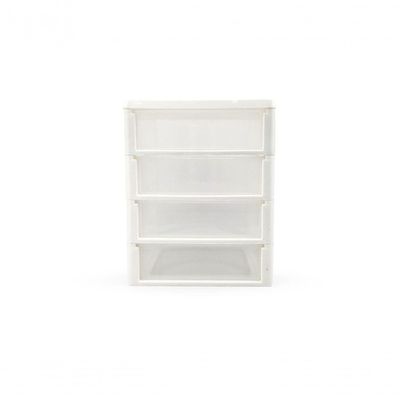 Gaveteiro de Mesa 4 Gavetas Pequeno Organizador BPA Free Branco