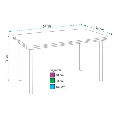 Mesa Estrutura Cromada Mc1010-tp800 Tampo 1500x800x45mm Nogueira