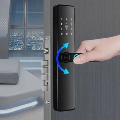 Fechadura Eletrônica Digital Wi Fi Biometria Senha App Cartão Chave para Porta de Madeira