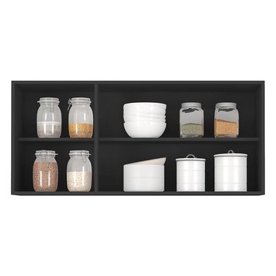 Armário De Cozinha Aéreo 120cm Pérola Z34 Preto - Mpozenato