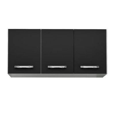 Armário Aéreo Honduras 03 Portas 120cm Branco/preto - Lumil Móveis