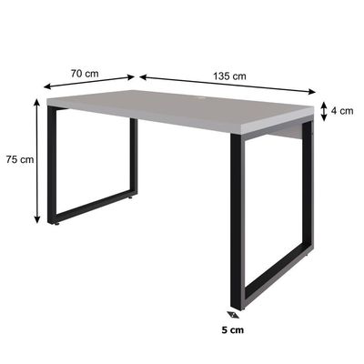 Mesa Operacional 135x70x75cm Yon - Off White-est.preta Off White-est.preta