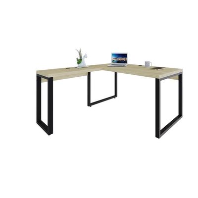 Mesa Em L Diretor 150x160x75cm Yon - Ciliegio-est.preta Ciliegio-est.preta