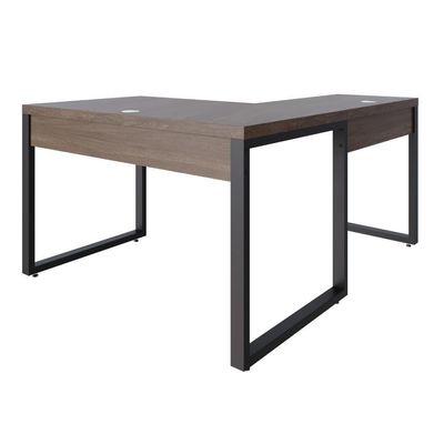 Mesa Em L Operacional 120x160x75cm Yon - Nogueira-est.preta Nogueira-est.preta
