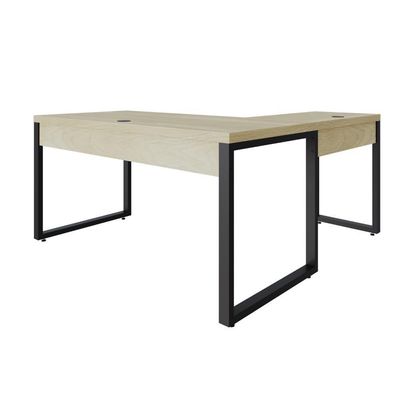 Mesa Em L Diretor 150x160x75cm Yon - Ciliegio-est.preta Ciliegio-est.preta