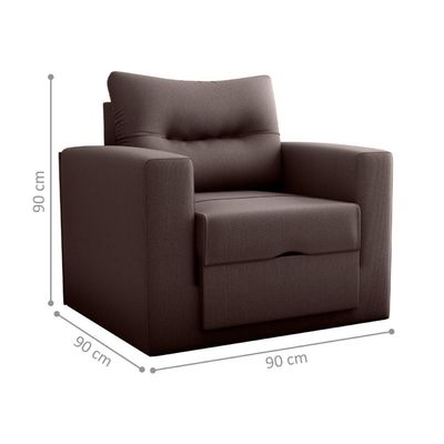 Sofá Cama Para Sala De Estar Dublin Suede Marrom