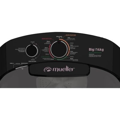 Máquina de Lavar Semiautomática 14kg Mueller Big Preta 220V