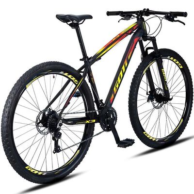 Bicicleta Propp X3 Mountain Bike ARO 29 Alumínio 24V Amarelo Vermelho