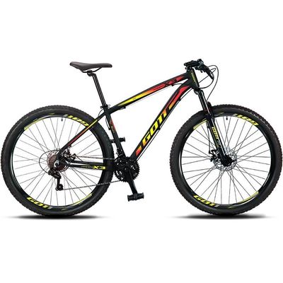 Bicicleta Propp X3 Mountain Bike ARO 29 Alumínio 24V Amarelo Vermelho