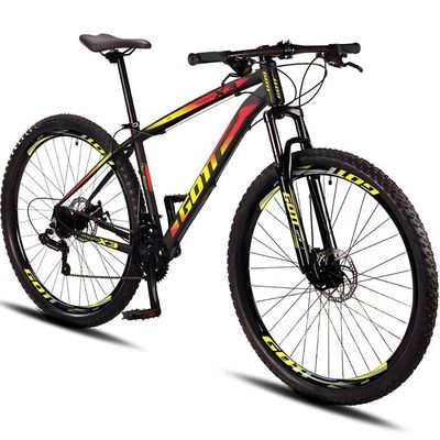 Bicicleta Propp X3 Mountain Bike ARO 29 Alumínio 24V Amarelo Vermelho