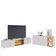 Rack Bancada Maggiore 2.4 Com Aparador Buffet Sena Com Led Off White Matte Freijó - Colibri