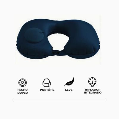 Travesseiro Almofada De Pescoço Inflável E Portátil - Almofada Inflável Em Forma De U