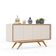 Balcão Buffet Aparador 4 Portas E Bordas Curvas Para Sala Off White