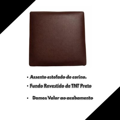 Kit Com 4 Assentos Banco Banqueta Cadeira Quadrado 30cm marrom