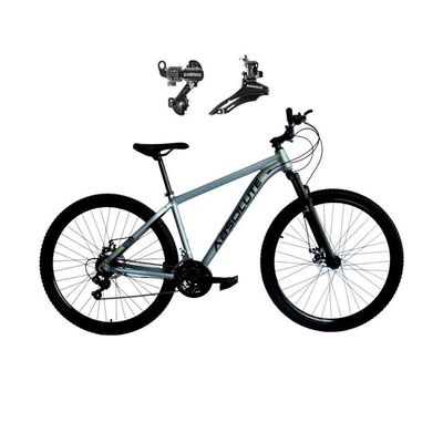 Bicicleta Aro 29 Absolute Nero 5 Alumínio 21v Câmbios Shimano Mountain Bike Freio A Disco Cinza 23