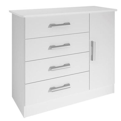Cômoda Para Quarto 1 Porta 4 Gav - Firenze-branco - D'doro