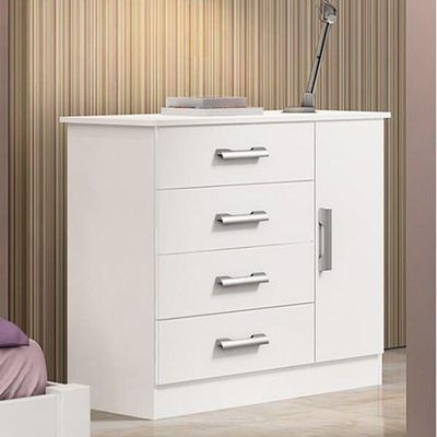 Cômoda Para Quarto 1 Porta 4 Gav - Firenze-branco - D'doro