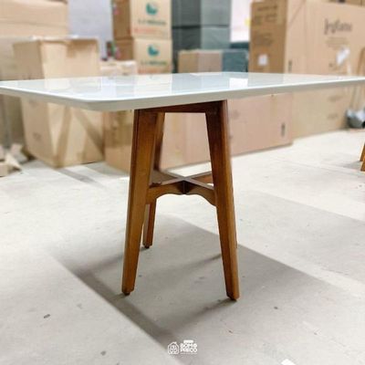 Mesa De Jantar Base De Madeira - Milão-1,20x0,90m- Art Salas