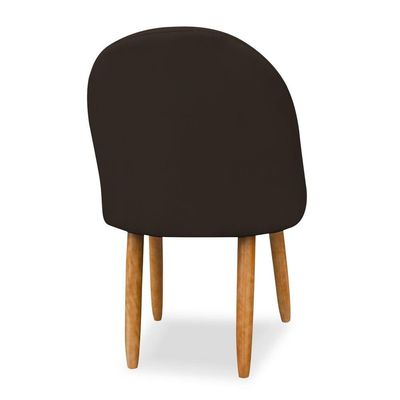 Kit 04 Cadeiras Decorativa Estofada Para Sala Recepção Cozinha Lua Star Veludo Marrom Do Lar Móveis E Decoração