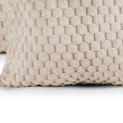 Kit 02 Capas De Almofadas Marshmallow 45cm X 45cm 100% Poliéster - Baunilha