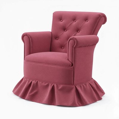 Poltrona Balanço Amentação Quarto Confortável Descanso Sala Leitura Suede Rose