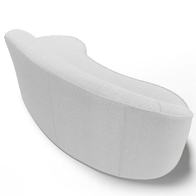 Sofá 5 Lugares Curvo Living Firenze Direito D02 Bouclê Branco 300cm B-53 - Lyam