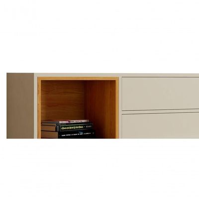 Rack Para Tv Delux 1.8 Off White Com Nature - Moveisaqui