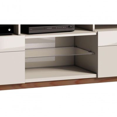 Rack Classic +2g 1.8 Off White Com Freijó - Imcal Móveis