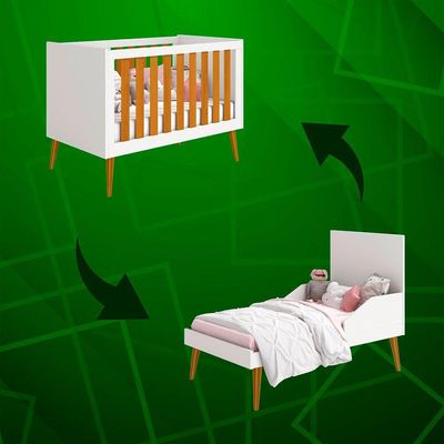 Berco Noah Retro Branco Fosco Com Savana - Moveisaqui
