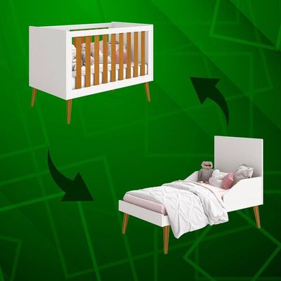 Jogo De Quarto Retro Elfe Sapateira Branco Fosco Com Savana - Moveisaqui