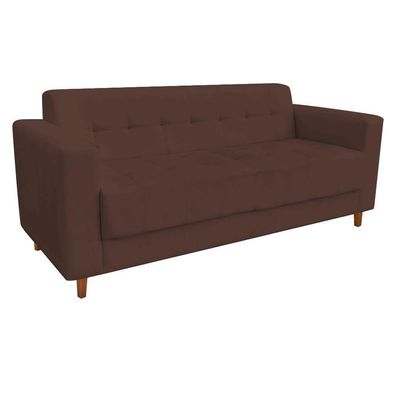 Sofá 3 Lugares Arezzo Suede Marrom