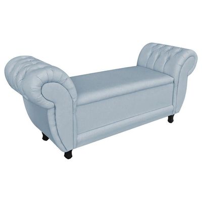 Recamier Baú Grécia 140 Cm Linho M11 - D'rossi A05 Cinza