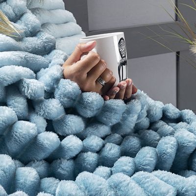 Cobertor Coberta Fluflu Queen Ultrasoft Alto Relevo Dupla Face - Acqua