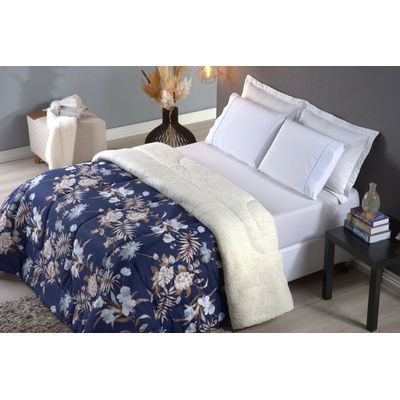 Coberdrom Sherpa/Percal 180 Fios Estampado Queen Gran Moratta 01 Peça - Campestre