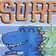 Toalha de Praia KazzaVip Microfibra 100% Poliéster Estampada Anti Areia Dino Surf 60cm x 110m Azul