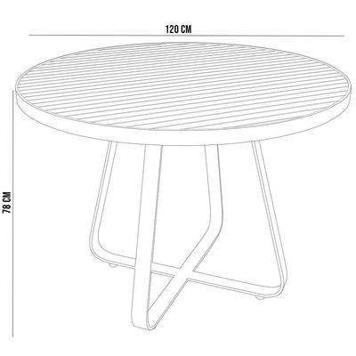Mesa Decorativa Área Externa Espaço Gourmet 120cm Estrutura Em Alumínio Wine D04 Preto - Lyam Decor