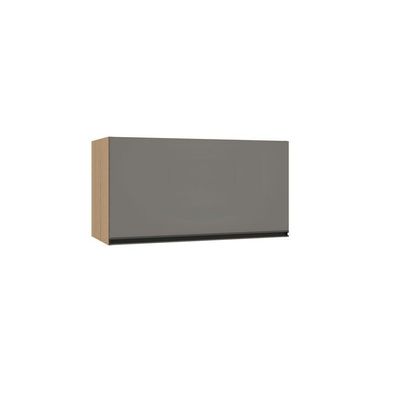 Armário Aéreo Basculante 80cm 1 Porta Essenza Luciane Móveis Andorra/cinza Puro