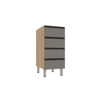 Balcão De Cozinha Sem Tampo 4 Gavetas 40cm Luciane Essenza M Andorra/cinza Puro