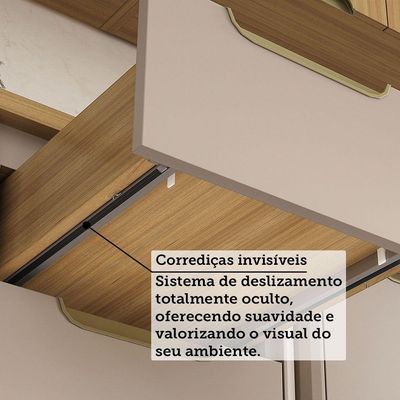 Balcão De Cozinha Sem Tampo 4 Gavetas 40cm Luciane Essenza M Andorra/cinza Puro