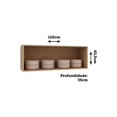 Armário Aéreo Basculante 120cm 1 Porta Essenza Luciane Móvei Andorra/cinza Puro
