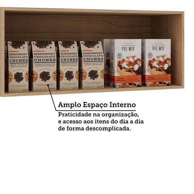 Armário Aéreo Basculante 120cm 1 Porta Essenza Luciane Móvei Andorra/cinza Puro