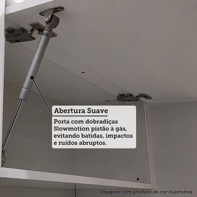Armário Aéreo Basculante 120cm 1 Porta Essenza Luciane Móvei Andorra/cinza Puro