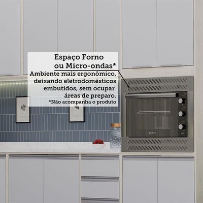Cozinha Modulada Completa 11 Peças Com Tampo Art Luciane Móv Pátina-cinza Cristal