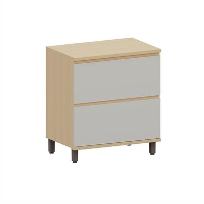 Balcão De Cozinha 100% Mdf 1 Porta 1 Gav Com Tampo 80cm Aura Carvalho/cinza Cristal