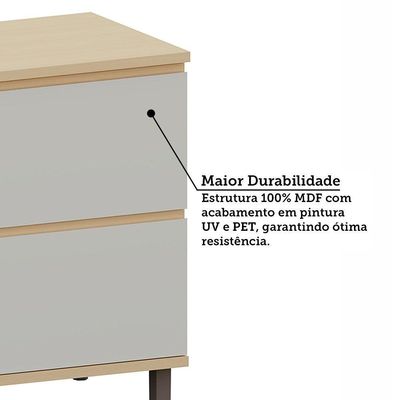 Balcão De Cozinha 100% Mdf 1 Porta 1 Gav Com Tampo 80cm Aura Carvalho/cinza Cristal